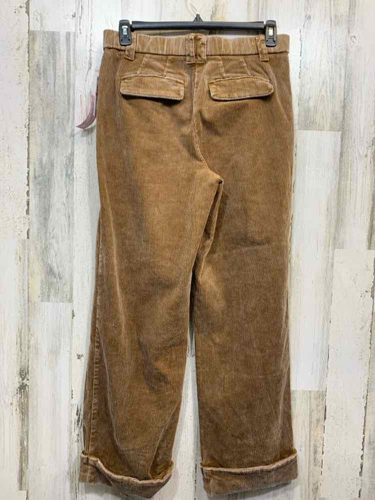 NWT DEMOCRACY Size 10 BOTTOMS Camel Corduroy RIBBED WIDE LEG CUFFED PANTS
