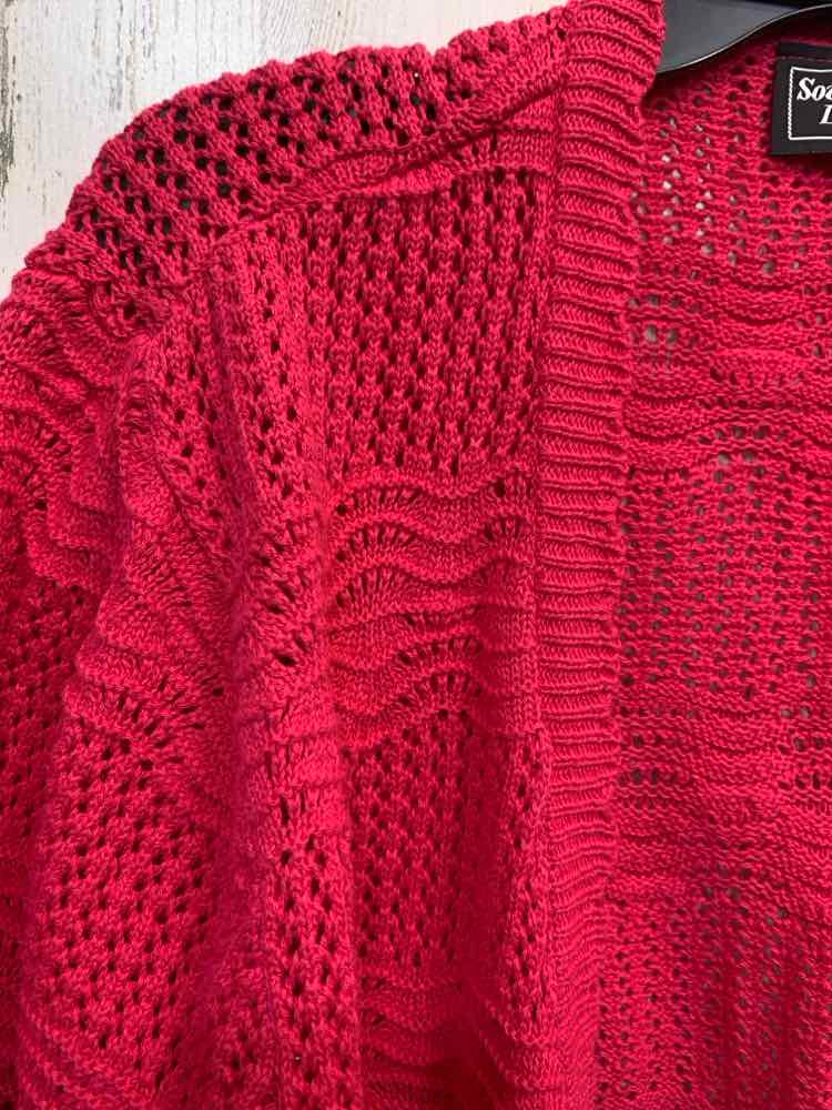 SOUTHERN LADY Tops Size 2X Fuschia SHORTSLEEVE Cardigan