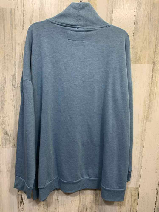 PRE-OWNED THE SWEATSHIRT PROJECT PLUS SIZES Size 2X LIGHT BLU Solid TOP/FRONT PO