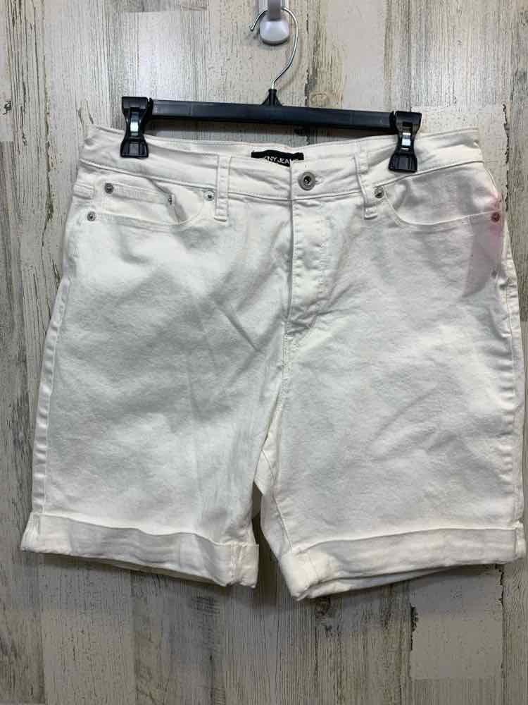 PRE-OWNED Size 10 DKNY BOTTOMS White Solid SHORTS Shorts/WHITE SHORTS