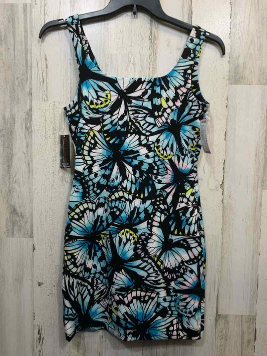NWT NO BOUNDRIES Dresses and Skirts Size M BLK/WHT/BLU BUTTERFLY Dress