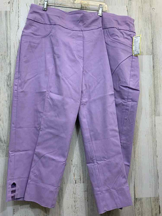 PRE-OWNED Size 18W RUBY RD BOTTOMS LILAC Solid CAPRI Pants