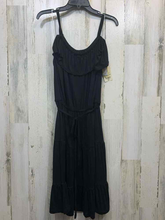 NWT ST JOHN'S BAY Dresses and Skirts Size L Black Solid TIERED Dress/BLACK TIER