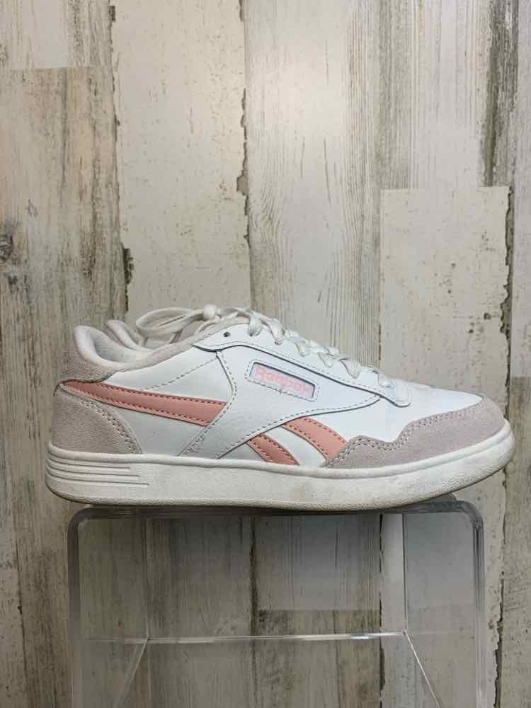 PRE-OWNED REEBOK SHOES 7 WHT/PINK Shoes/SUEDE SNEAKERS