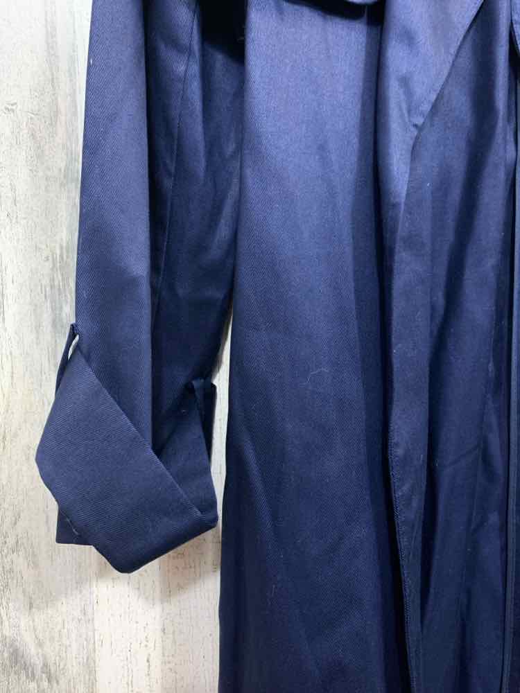 NWT ON 34TH Size L JACKETS / COATS Navy LONG SLEEVES FLAP TRENCH COAT