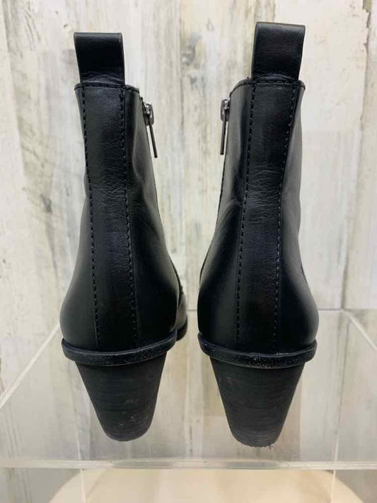 PRE-OWNED FRYE SHOES Shoe Size 8.5 Black Leather ANKLE BOOT Shoes