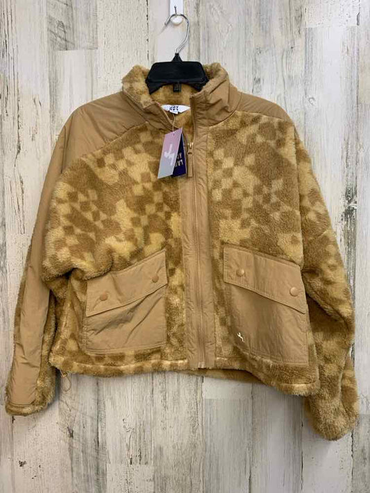 NWT JOY LAB JACKETS / COATS Size S Tan Fur FURRY SQUARE LONG SLEEVES Jacket