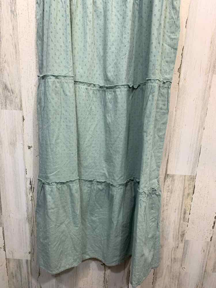 NWT AND NOW THIS DRESS Size 3X SAGE SWISS DOT PUFF SLEEVES MAXI