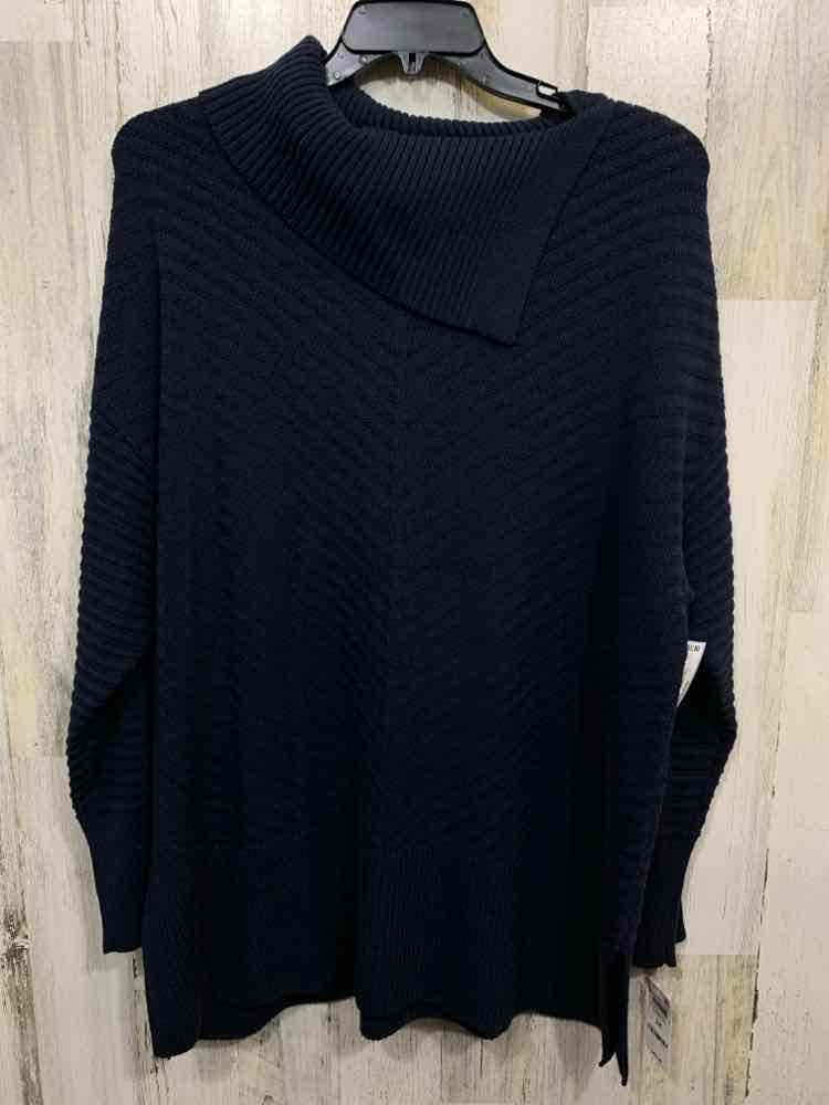 NWT STYLE & CO Size 3X Tops Navy CHEVRON LONGSLEEVE SWEATER