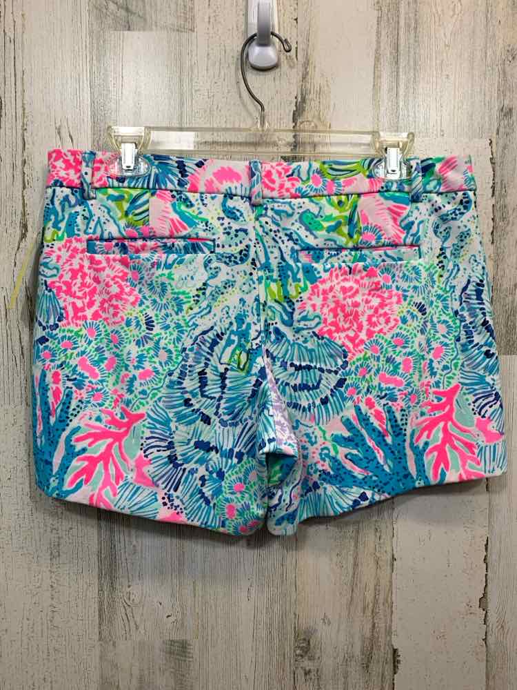 PRE-OWNED LILLY PULITZER  M WHT/BLU/PNK/GRN SKORT ROMPER