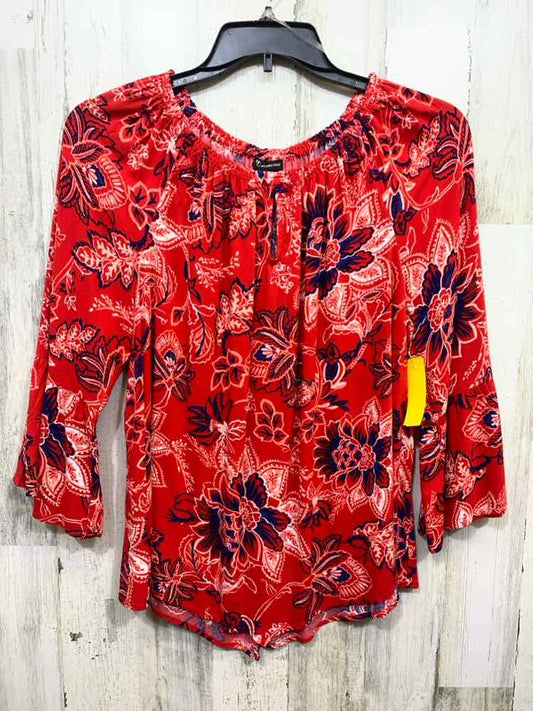 PRE-OWNED NEW DIRECTIONS/PEASANT STYLE FRONT KEYHOLE BELL SLEEVE SMOCKED NECK