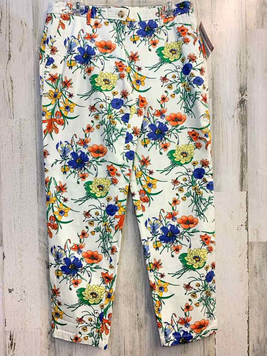 PRE-OWNED Size 6 TALBOTS BOTTOMS CRM/MULTI-COLOR Floral Pants