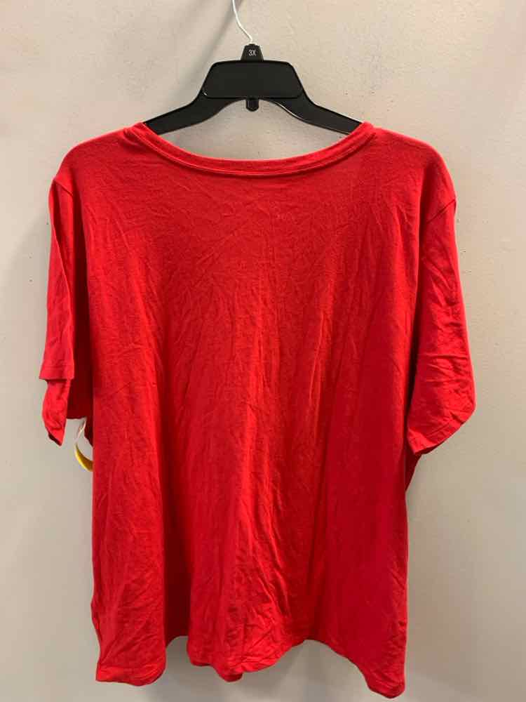 NWT AVA & VIV PLUS SIZES Size 3X Red SHORT SLEEVES TOP