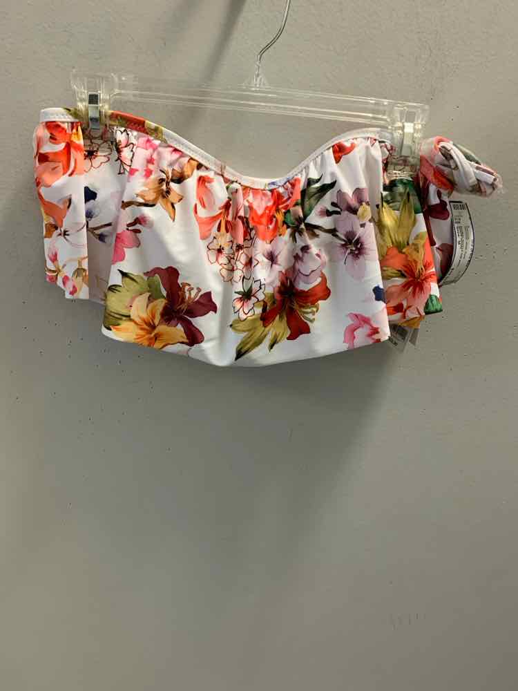 SHADE SHORE Swimwear Size M White Floral Swimsuit