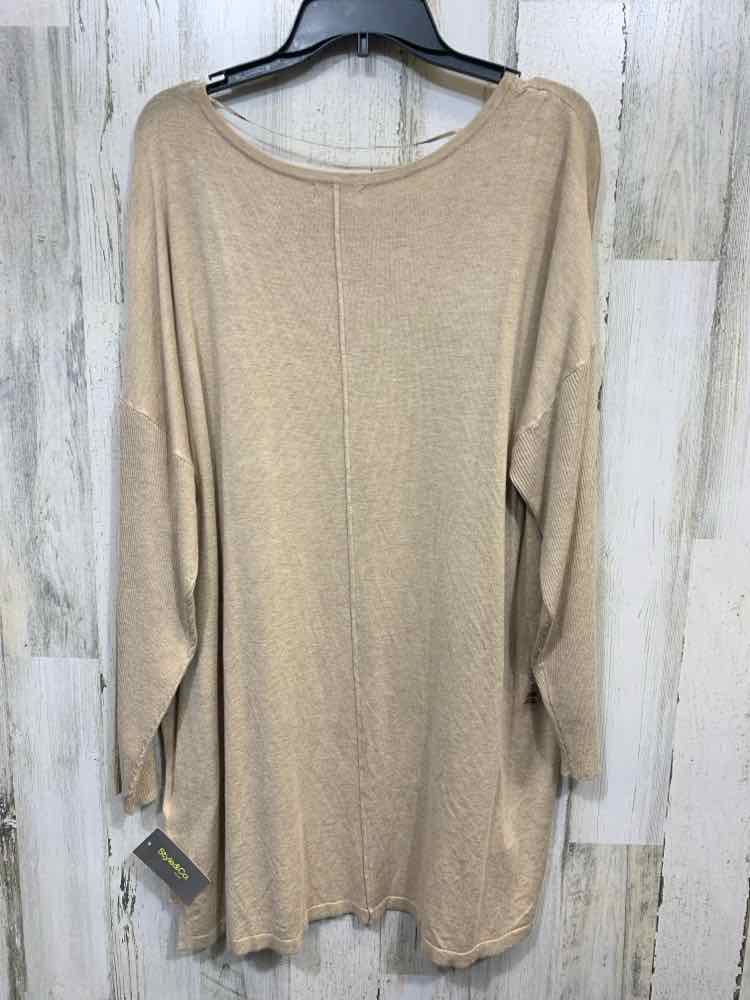 NWT STYLE & CO Size 3X Tops Beige LONG SLEEVES SCOOP NECK Shirt