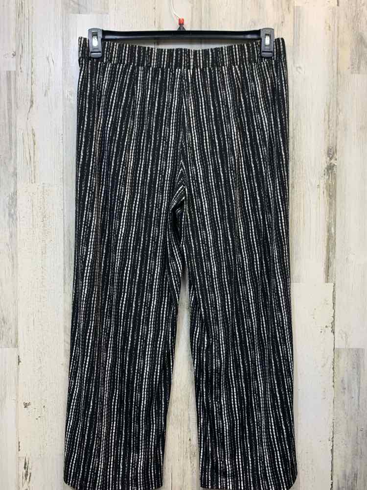 Size XLP RAFAELLA BOTTOMS BLK/WHT Stripe WIDE LEG Pants