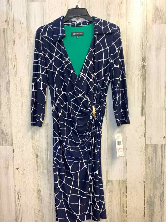 NWT JONES NEW YORK Dresses and Skirts Size 10 NAVY/WHT PATCHES 3/4 LENGTH Dress