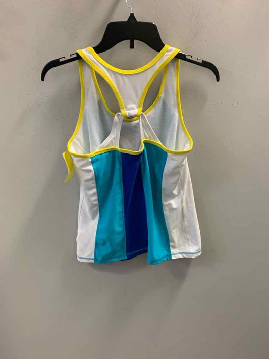 XERSION Activewear Size M WHT/YEL/AQUA/BLU TOP