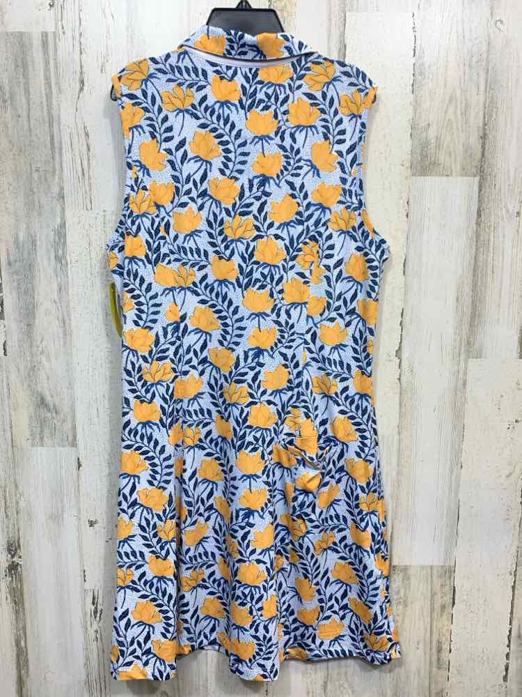 PRE-OWNED GREG NORMAN/POPPY PRINT STRETCH ZIP DRESS