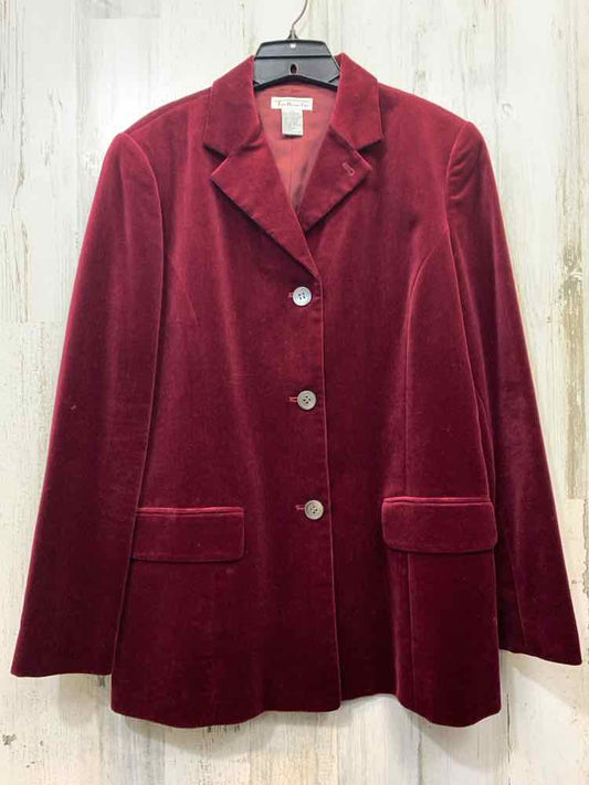 TALBOTS JACKETS / COATS Size 10 WINE Velour COAT Coat