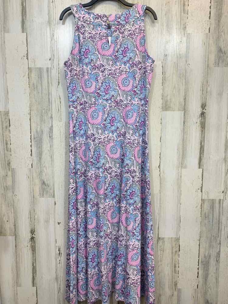 NWT TALBOTS Dresses and Skirts Size L WHITE/LIGHT BLUE/LVDER/PINK ABSTRACT Dress