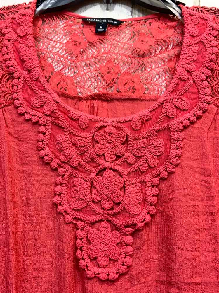 NWT ZAC&RACHEL PLUS SIZES Size 1X CORAL 3/4 SLEEVE Blouse