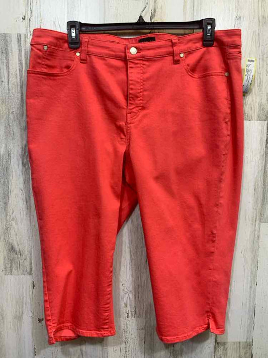 PRE-OWNED Size 18 TALBOTS BOTTOMS CORAL Solid CAPRI CAPRI/CORAL CAPRI PANTS
