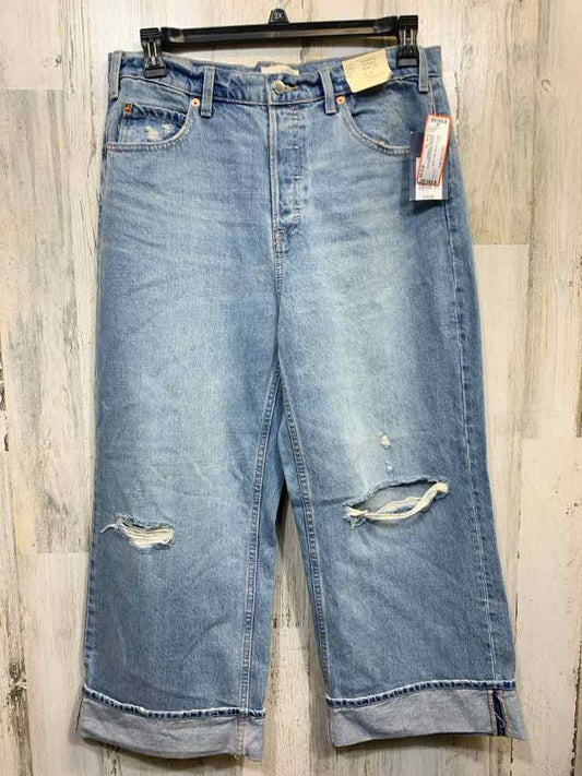 NWT Size 10 UNIVERSAL THREADS BOTTOMS Blue Denim/CROPPED VINTAGE WIDE LEG JEANS