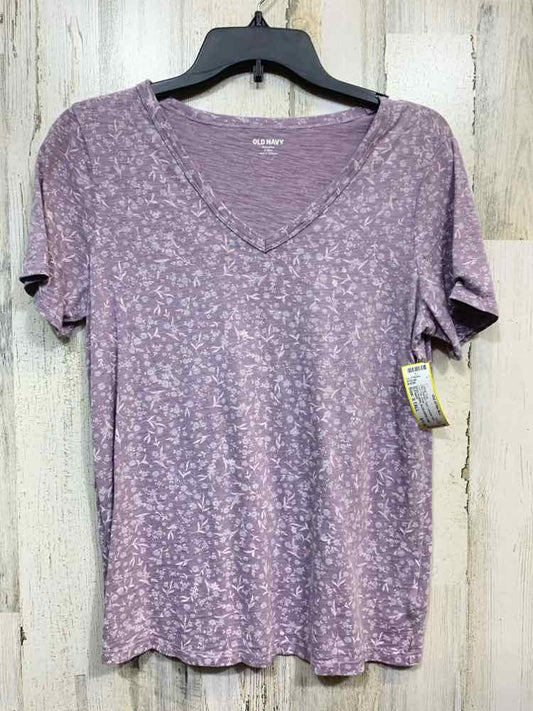 PRE-OWNED OLD NAVY/DITSY FLORAL SLUB JERSEY KNIT V-NECK SHORT-SLEEVE TEE