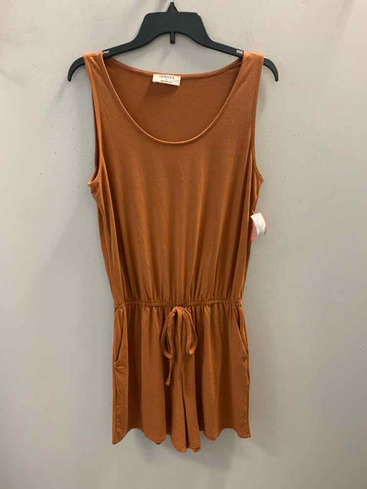 Size L ZENANA BOTTOMS BUTTERSCOTCH SLEEVELESS Romper