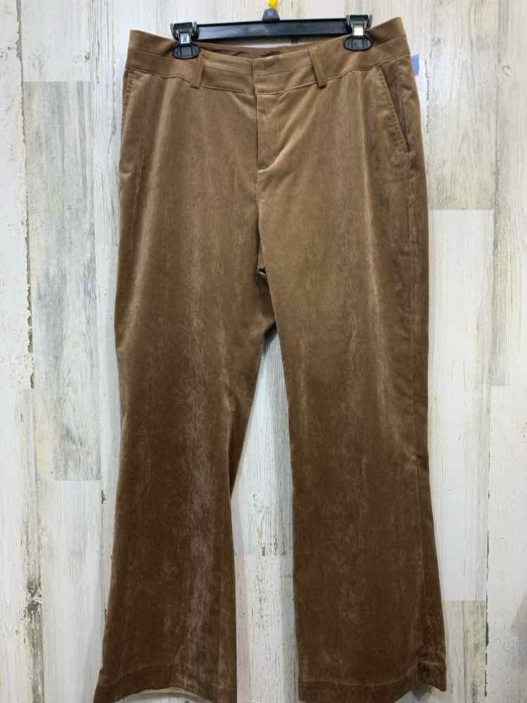 PRE-OWNED Size P12 COLDWATER CREEK BOTTOMS Brown Velvet Solid PANTS Pants/BROWN