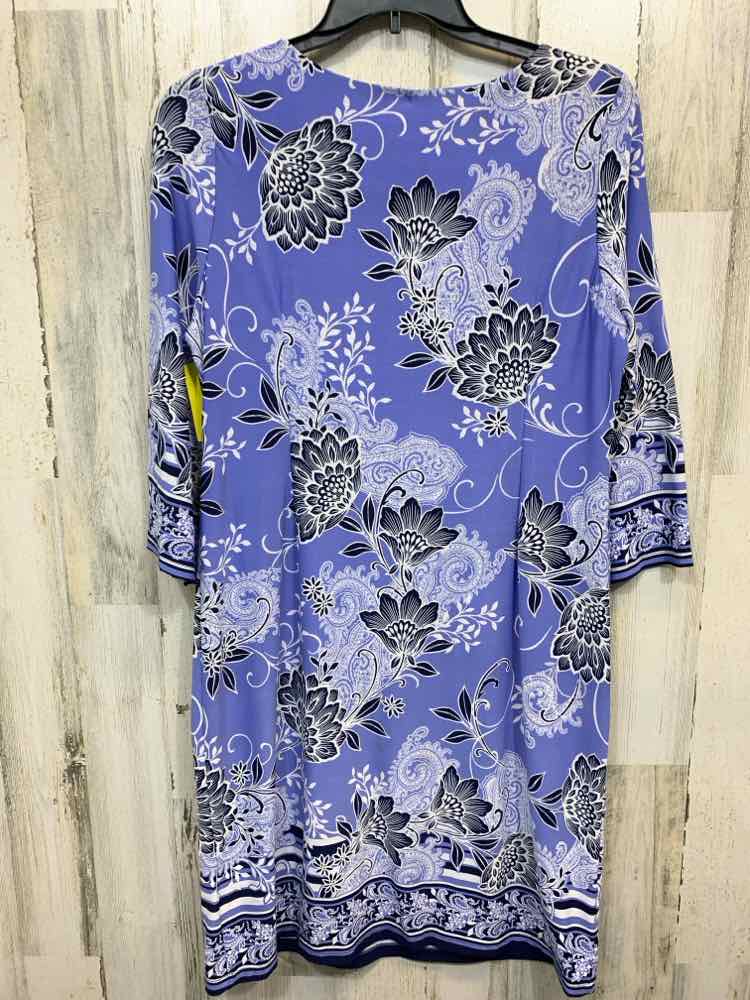 PRE-OWNED SHELBY & PALMER Dresses and Skirts Size 16 WHT/BLK/LAV Floral Dress/BE