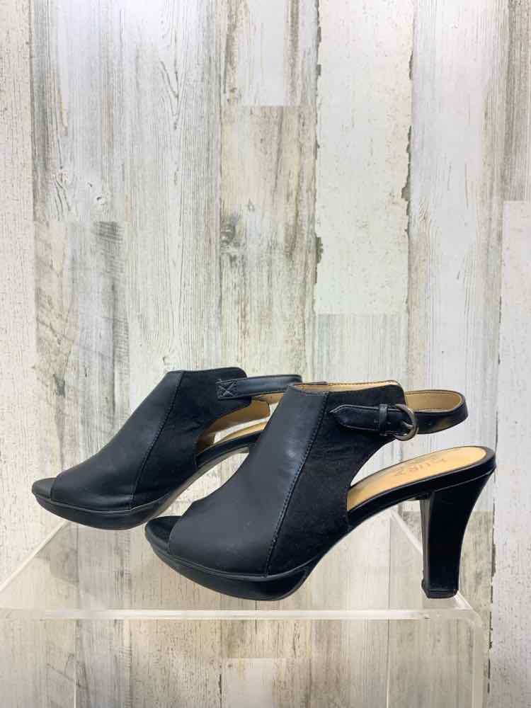 PRE-OWNED Black Size 7.5 Shoes/BLACK SLING BACK HIGH-HEEL. ADJUSTABLE STRAP