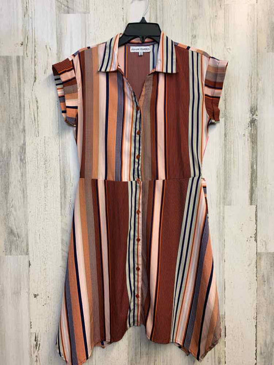 ALMOST FAMOUS Dresses and Skirts Size S RUST/BLU/PEACH/WHT Stripe Dress