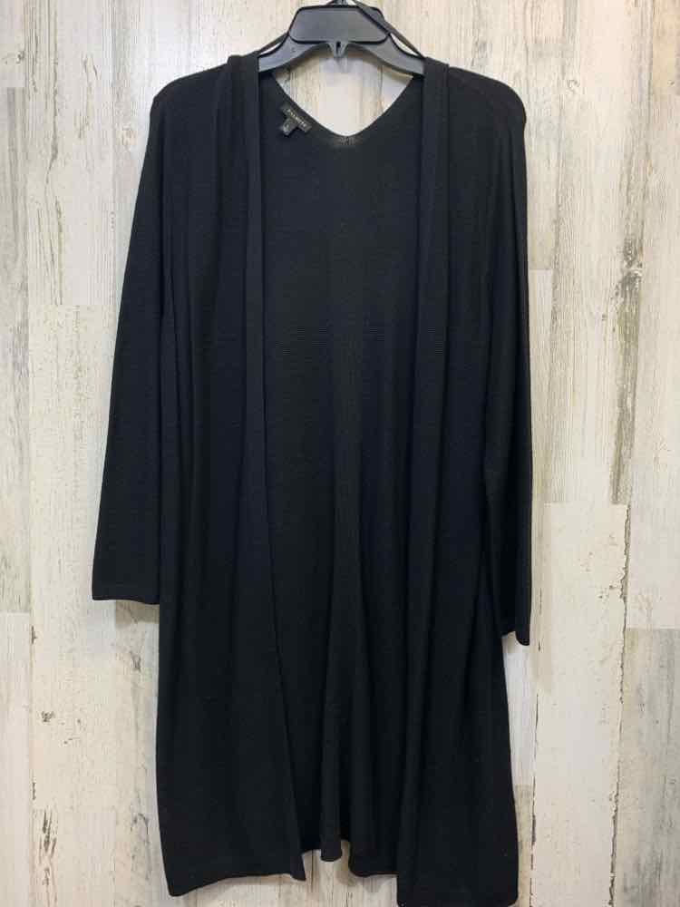 PRE-OWNED TALBOTS Tops Size L Black Solid CARDIGAN Cardigan/OPEN FRONT BLACK CAR