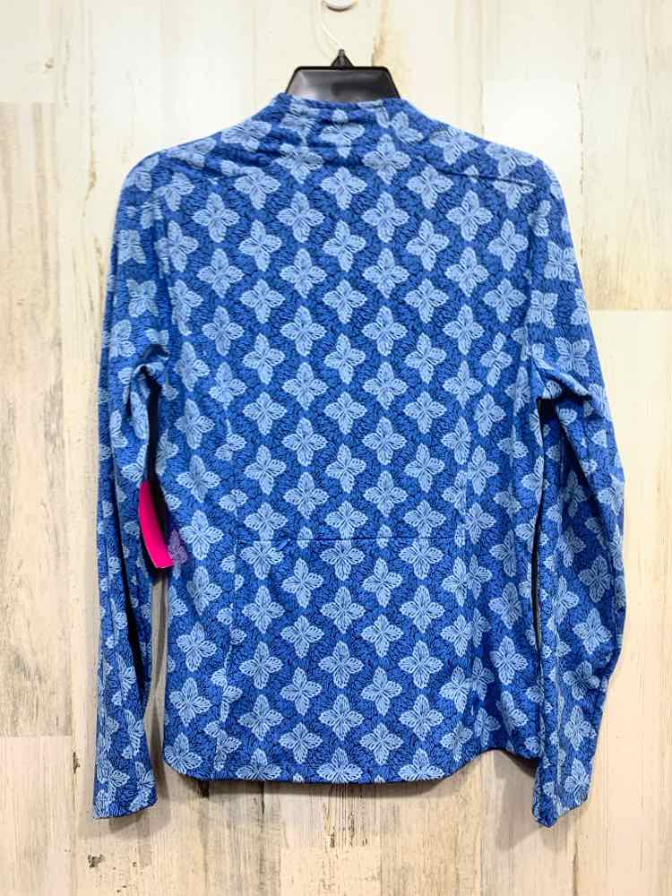 PRE-OWNED SIGRID OLSEN/BLUE PERFORMANCE FLORAL PRINT QUARTER ZIP/PULLOVER