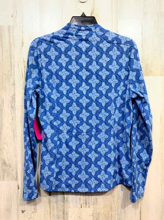 PRE-OWNED SIGRID OLSEN/BLUE PERFORMANCE FLORAL PRINT QUARTER ZIP/PULLOVER