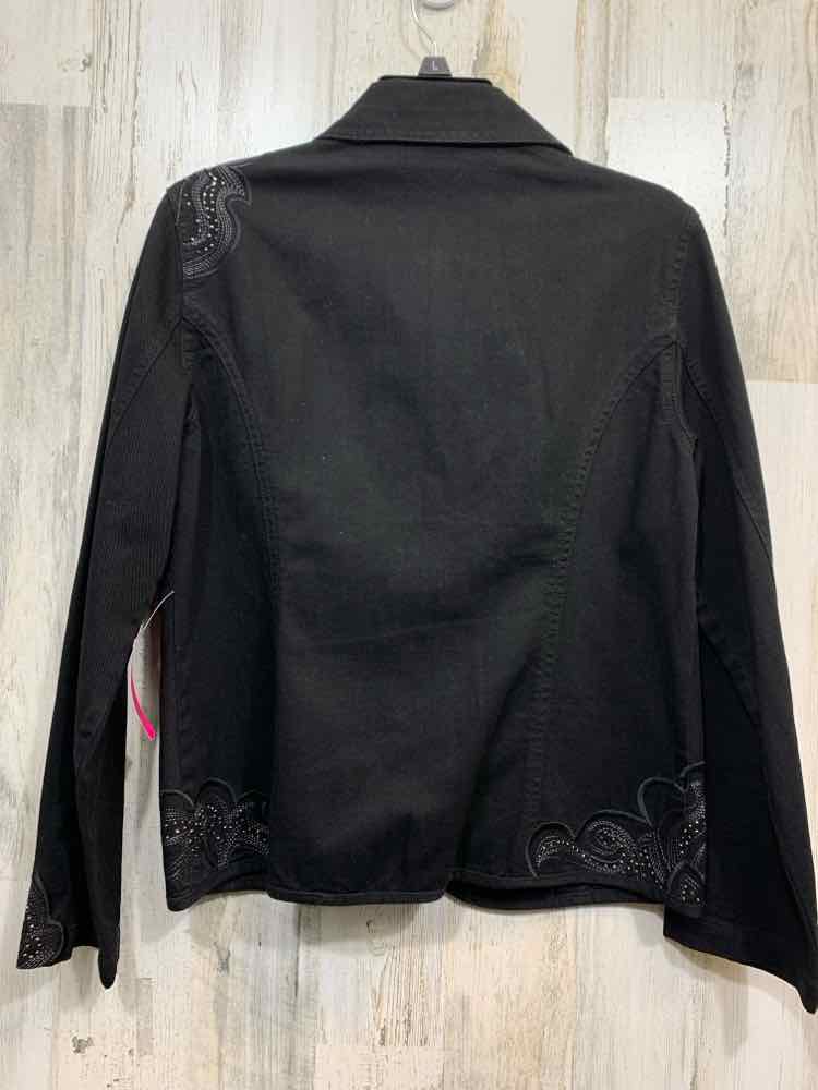 CHICO'S/BLACK EMBELLISHED JACKET