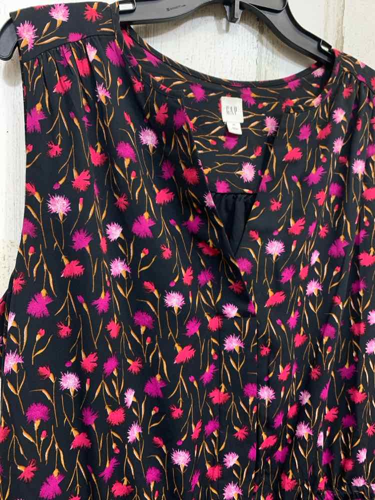PRE-OWNED GAP Dresses and Skirts Size XL BLACK/PINK/PURPLE/TAN Floral Dress/FLOR