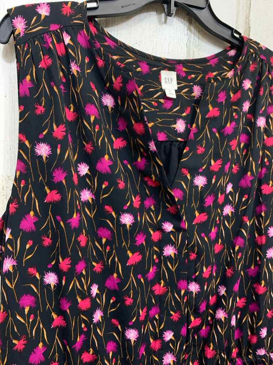 PRE-OWNED GAP Dresses and Skirts Size XL BLACK/PINK/PURPLE/TAN Floral Dress/FLOR