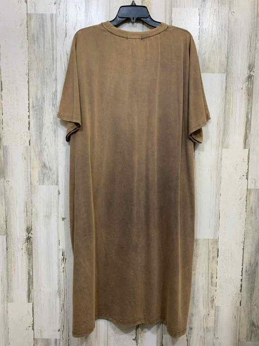 PRE-OWNED BLUE VELVET Dresses and Skirts Size XL BRWN/PINK/WHT BIRD Dress/BROWN