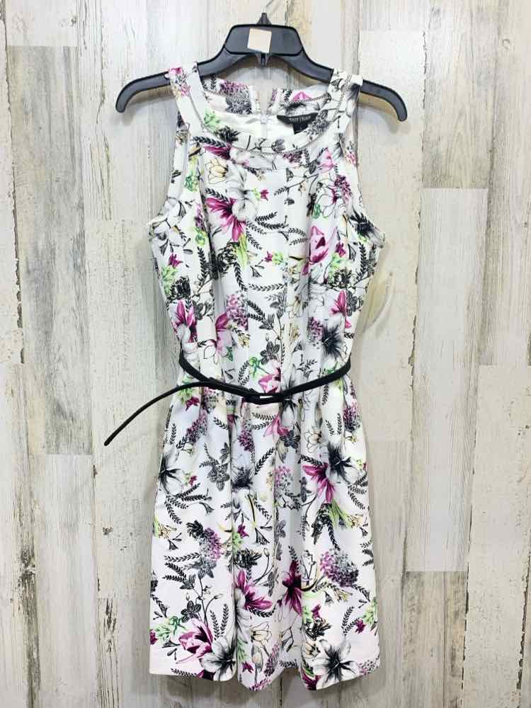 PRE-OWNED WHBM Dresses and Skirts Size 6 WHITE/PRPLE/BLACK/GREEN/TAN Dress/A-LIN