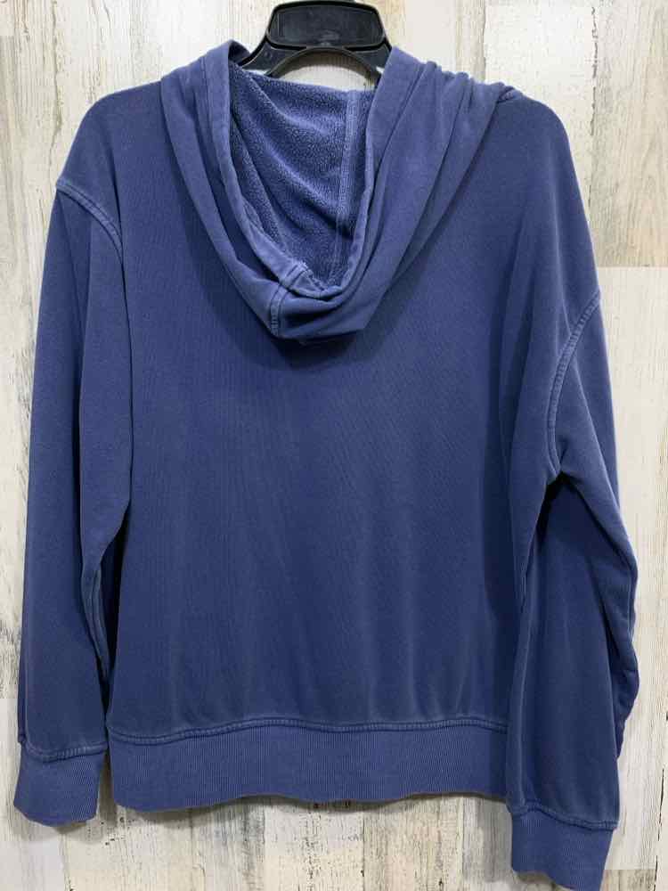 NWT ZENANA Size L Tops DUSTY BLUE LONG SLEEVES HOODED SWEATSHIRT