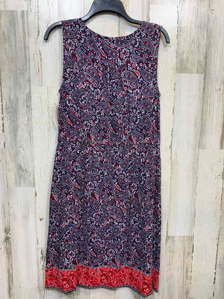 PRE-OWNED TALBOTS Dresses and Skirts Size 10 NAVY/WHITE/RED Paisley Dress/PAISLE