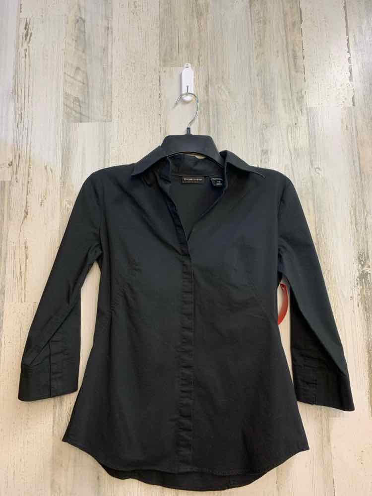 PRE-OWNED NEW YORK & CO Tops Size XS BLK LONG SLEEVES TOP/BUTTON UP