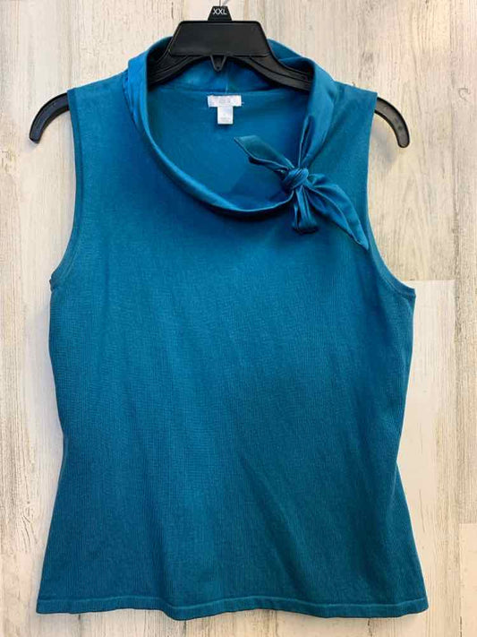 PRE-OWNED APT. 9 Tops Size L Blue SLEEVELESS TOP