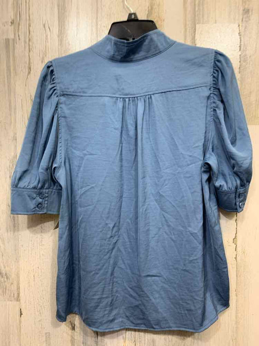NWT CALVIN KLIEN Tops Size PL Blue Solid BUTTON DOWN Blouse