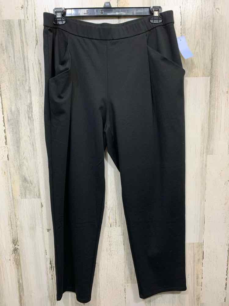 PRE-OWNED EILEEN FISHER Size XL BOTTOMS Black STRAIGHT Pants