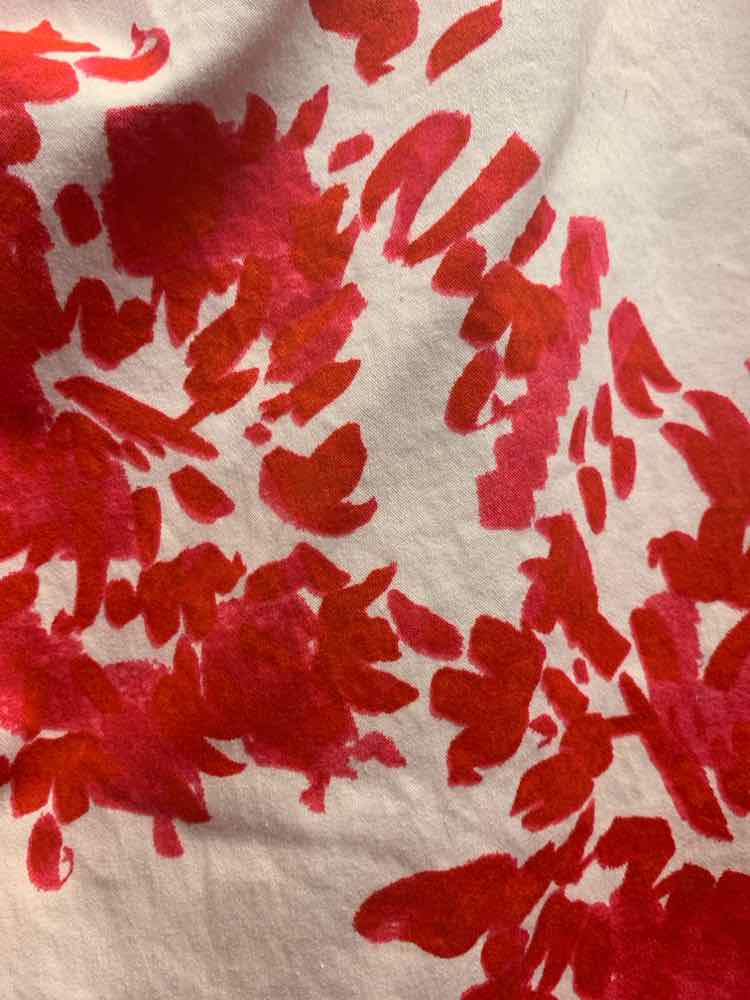 PRE-OWNED Size 12 7TH AVENUE STUDIO BOTTOMS CREAM/PINK/RED ANKLE Pants/FLORAL WA