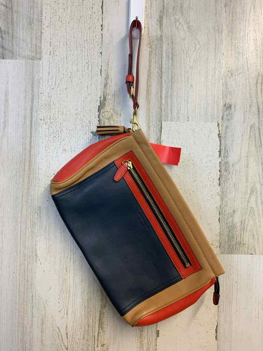 PRE-OWNED COACH TAN/NVY/RED Purse